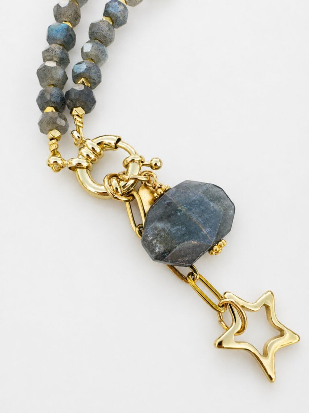 Rich natural labradorite gemstones meet vintage-inspired styling in this beautif - Picture 2 of 3